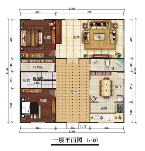 二層220平米中式風(fēng)格輕鋼別墅