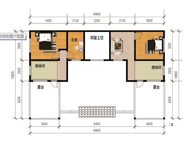 二層中式四合院325平米